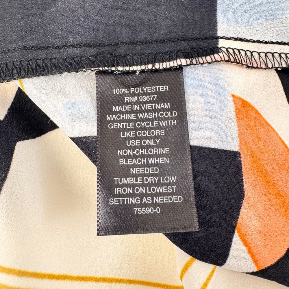 Worthington Blouse Women XS Multicolor Abstract Geometric Sleeveless Pleated Top - Picture 5 of 13